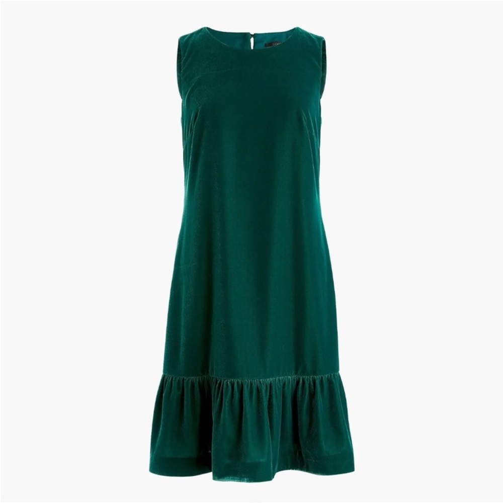 J. Crew Green Velvet Dress Size 14